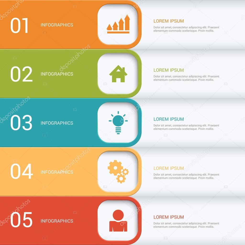 process steps labels infographics