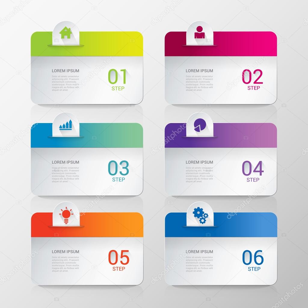 multicolor rounded rectangle labels