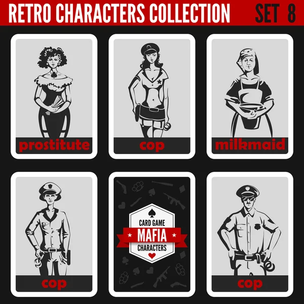 Retro Vintage People Kollektion — Stockfoto