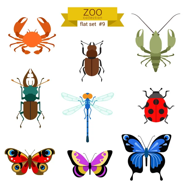 Set di icone degli insetti — Foto Stock