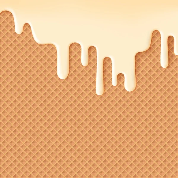 Vloeiende crème glazuur op wafer textuur — Stockfoto