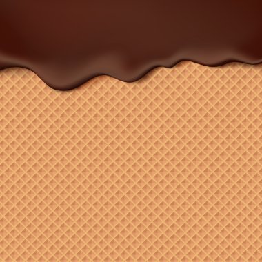 Flowing chocolate on wafer