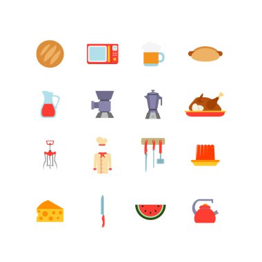 Kitchen stuff Cooking and Food icons clipart