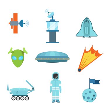 space concept icon set.