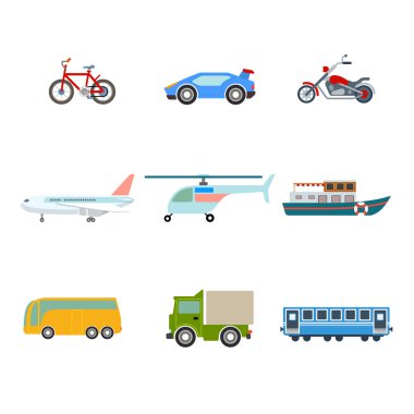 various transport icon set.