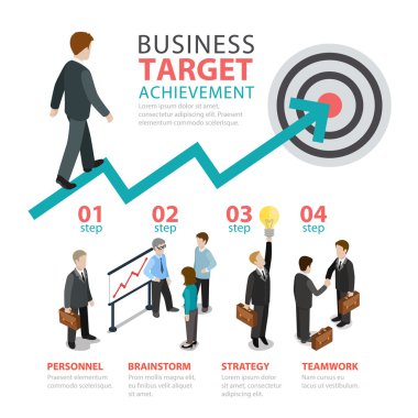 Business achievement target concept. clipart