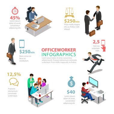 office workers  infographics concept