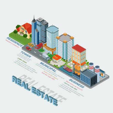 Emlak infographics kavramı.