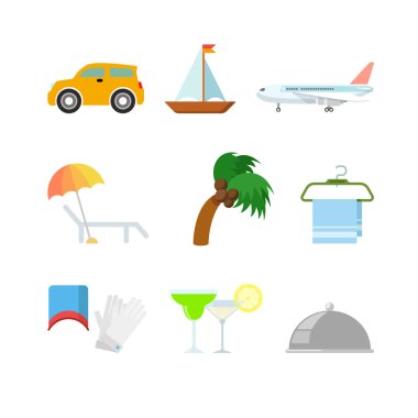 vacation  concept icons set