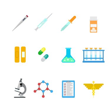 pharmaceutical concept icons set.