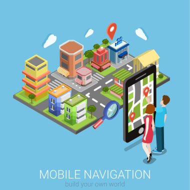 mobile navigation web infographics
