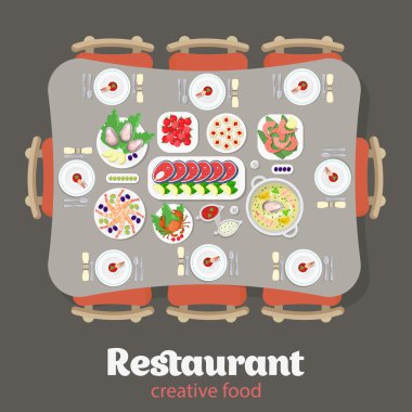 Restaurant flat style design