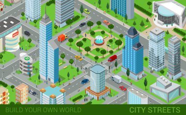 streets transport blocks concept.
