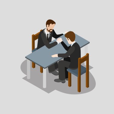business competition arm wrestling