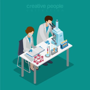 Couple scientists people collection clipart