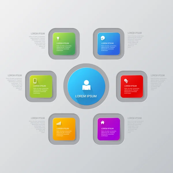 Rectangle process steps — Stockvector