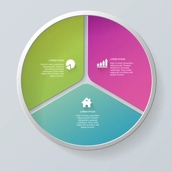 Circle segment  process steps — 图库矢量图片