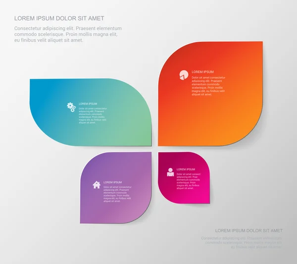 Plantilla de estilo de forma de mariposa infografía . — Vector de stock