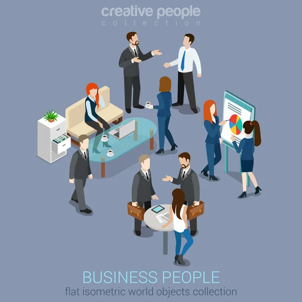 Businessmen collaboration teamwork brainstorming — 图库矢量图片