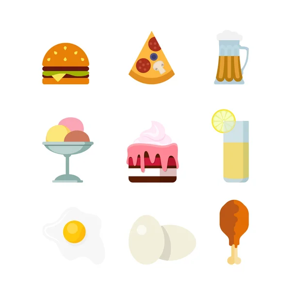 Sweet food drink icons — ストックベクタ