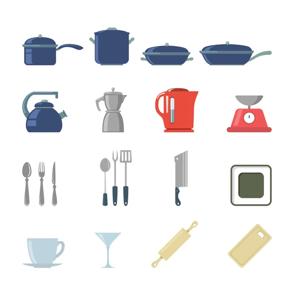 Modernos ícones de cozinha utensílios de cozinha — Vetor de Stock