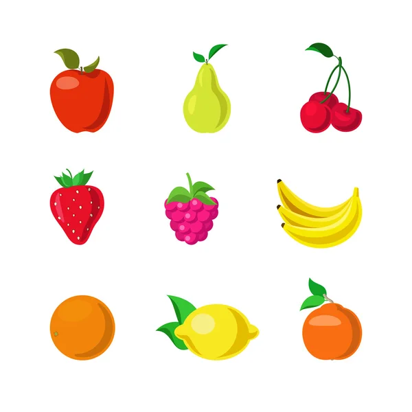 Kreativa stil frukt Ikonuppsättning. — Stock vektor