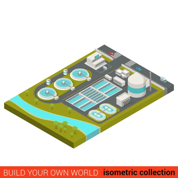 Isometric wastewater treatment — ストックベクタ