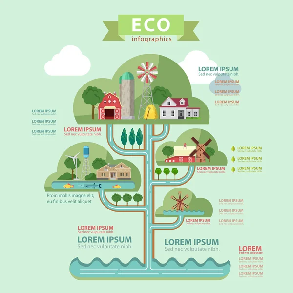 Thematic eco infographics concept. — Stock vektor