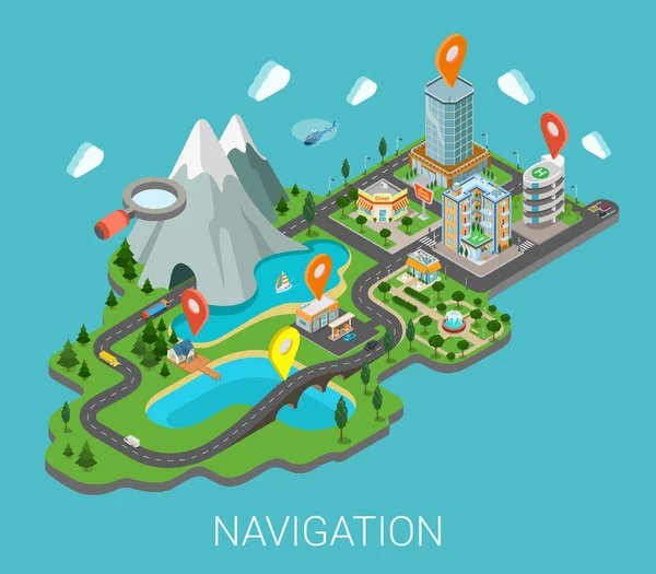 Mobile Gps navigatie app — Stockvector