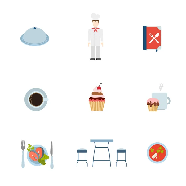 Restaurant eatery cooking  icons — ストックベクタ