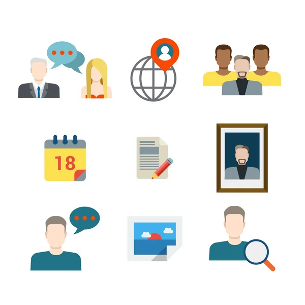 Business social media icon set. — 스톡 벡터