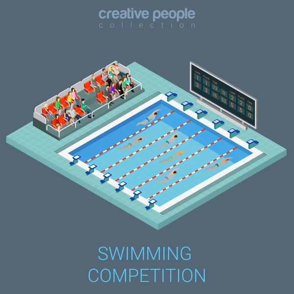 Соревнования по плаванию — стоковый вектор