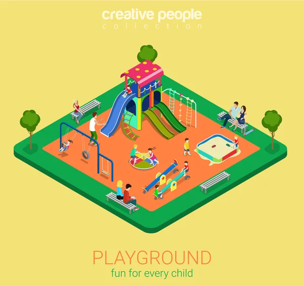 Children playground concept. — Stock Vector