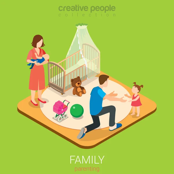 Familienzeit Infografik Konzept — Stockvektor