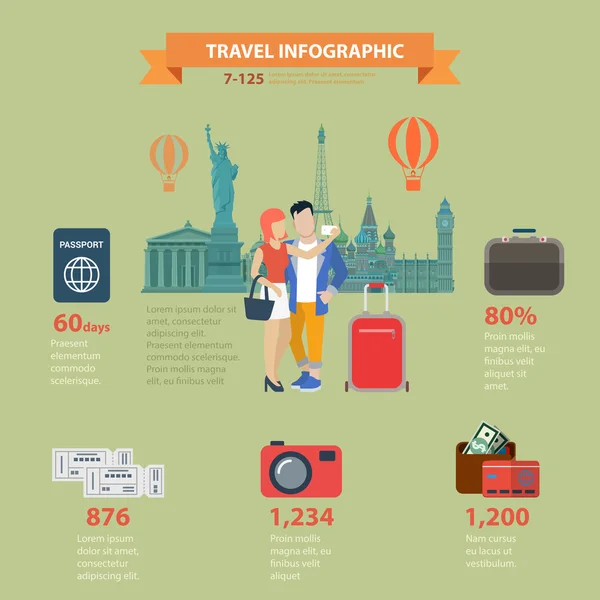 Travel vacation sightseeing — Stockový vektor
