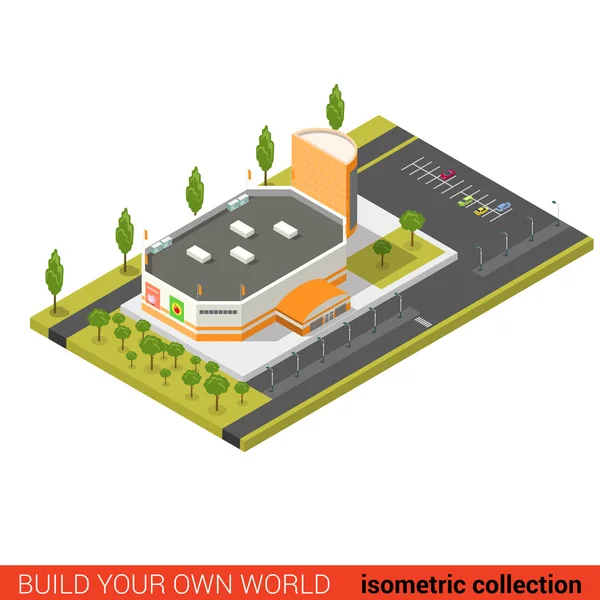 Mall supermarket isometric - Stok Vektor