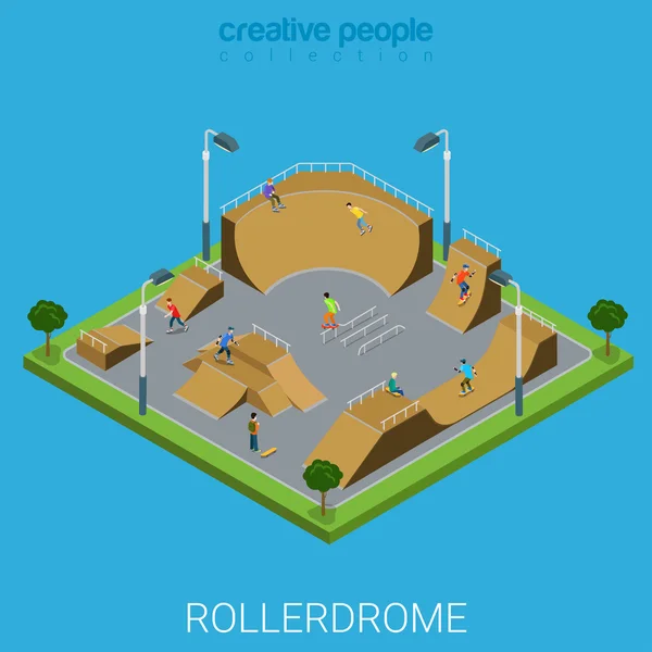 Skate roller arena rollerdrome — Stockový vektor