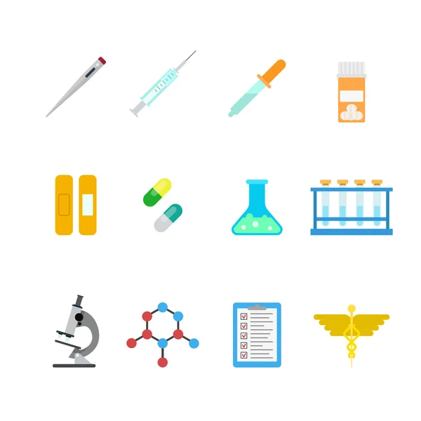 Pharmaceutical concept icons set. — Stockvector