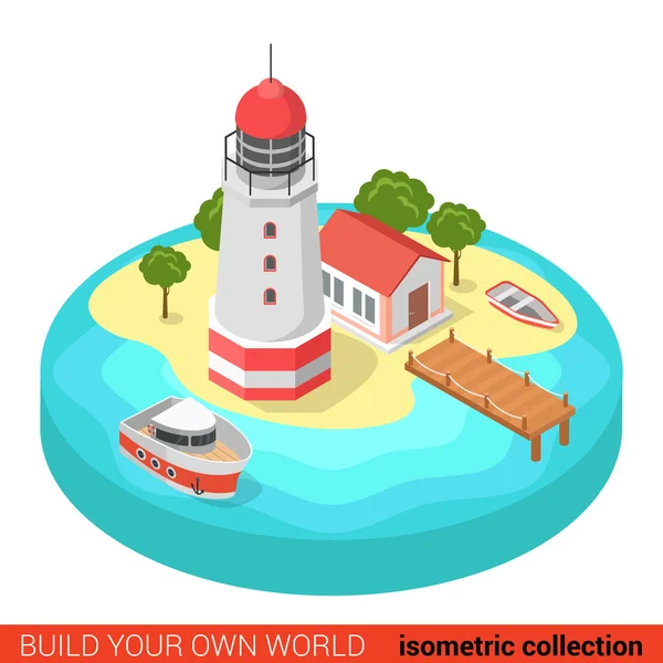 Isometric creative modern lighthouse — Stok Vektör