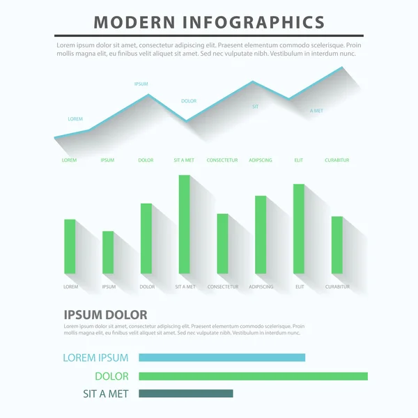 Abstrakte Business-Flat-Style-Infografiken — Stockvektor