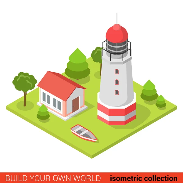 Isometric creative modern lighthouse — Stockový vektor