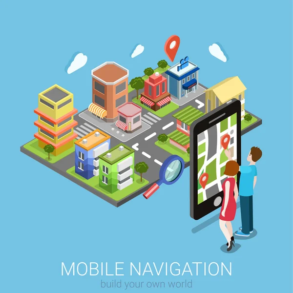 Mobile navigation web infographics — Stockový vektor