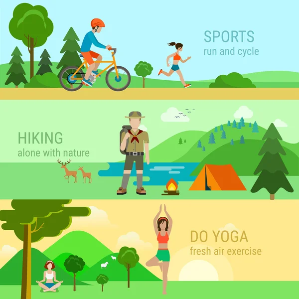 Set of sport outdoor activities — Stok Vektör