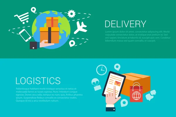 Logistique de livraison infographies web — Image vectorielle