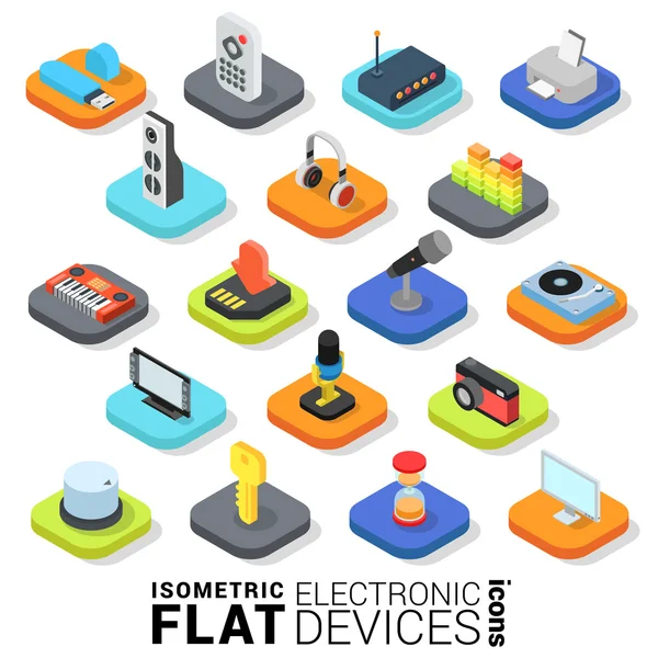 Elektronische apparaten pictogrammenset — Stockvector