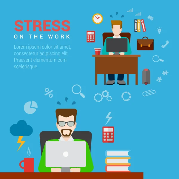 Stress on the work office workplace — Stok Vektör