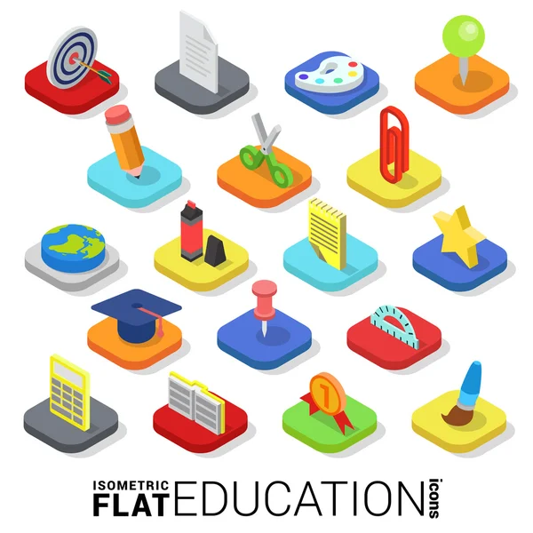 Education web icon set. — Stock Vector