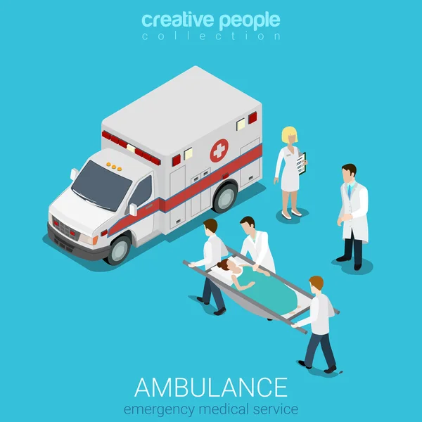 Ambulancia evacuación médica de emergencia — Archivo Imágenes Vectoriales