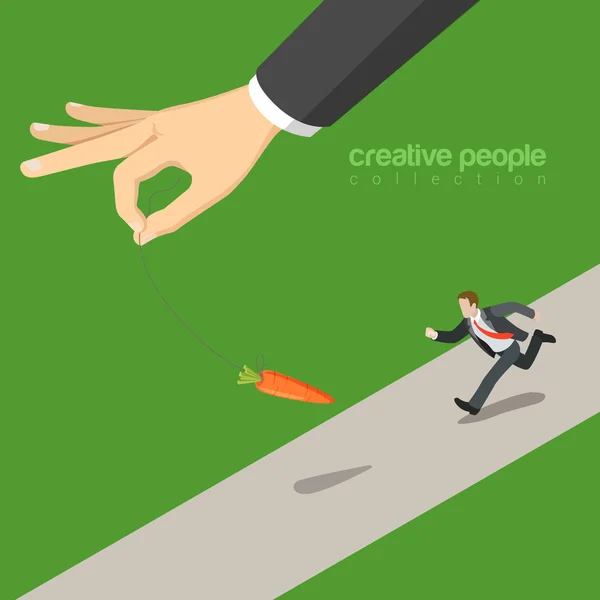 Businessman run after carrot — Stockový vektor