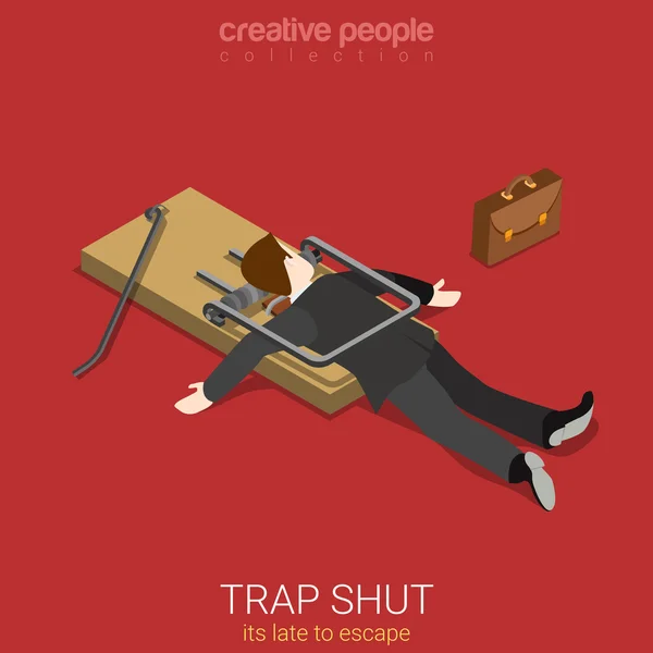 Businessman shut in trap — Stockvector